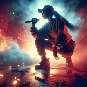 Design a rap album cover for "TOGETHER"
" by Dark Matter  a fema...