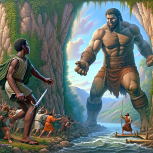 Create a 3-D realistic vivid oil, painting a African-American bo...