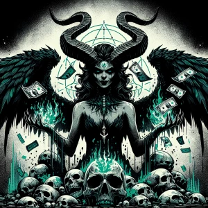 I see a strikingly graphic image with a dark and horror-inspired...