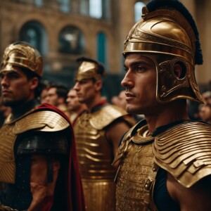 A New York men's fashion show featuring a modern Gladiator theme...