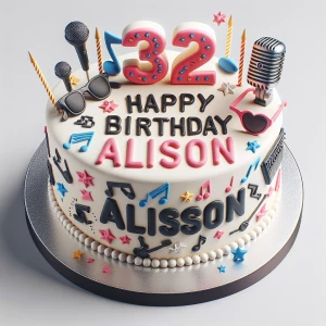 Create an ultra-realistic image of a birthday cake celebrating A...