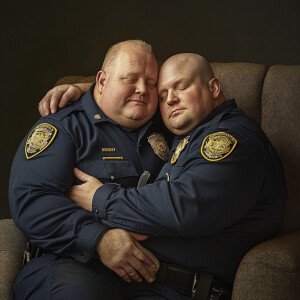 Lifesize digital photography portrait of a best romantic buddies...