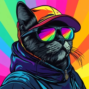 MEME PEPE with CAT face in GTA art style, , in the style of a G...