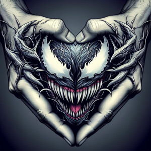 (CLOSEUP) two hands coming together to make a heart, through it...