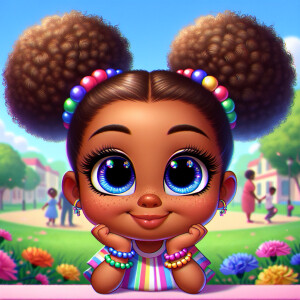 A cartoon-style digital illustration of a young African-American...