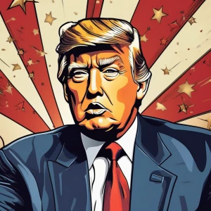 Cartoon vector image of Donald trump