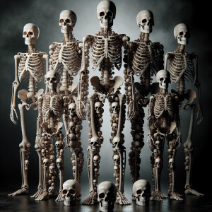 A person made from skulls