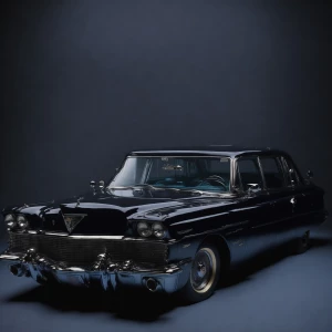 1992 Cadillac Fleetwood with blue metallic paisley print reflect...