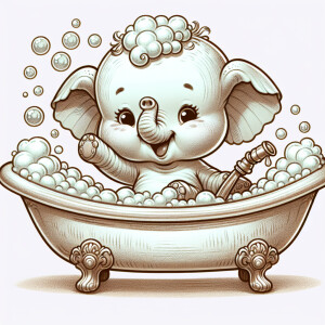 Character design A cute small Boy-elephant Hybrid smiling taking...