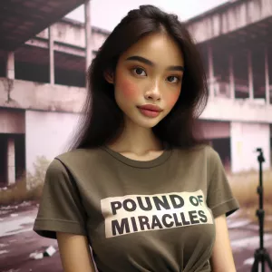 Photograph. Beautiful, freckly, 19-year-old Thai woman wearing a...