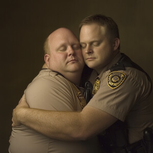 Lifesize digital photography portrait of a best romantic buddies...