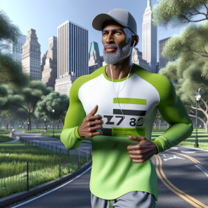 Create a vivid 3D image of a stylish LIGHT SKIN African American...