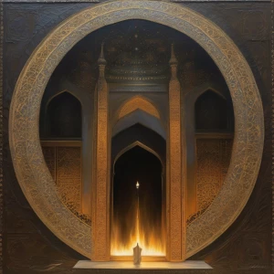 In the shadowy depths of the canvas, a spellbinding chiaroscuro...