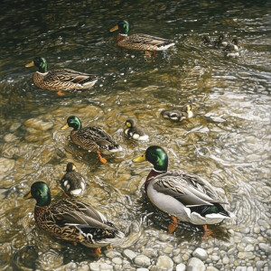 رودخانه‌ای خروشان با آبی شفاف که سنگ‌های سفید در کف آن قرار دارن...