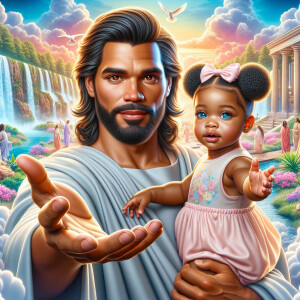 Create a 3D realistic artwork featuring the phrase 'Jesus Saves'...