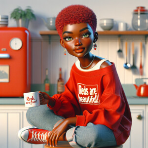 3-D image of a BEAUTIFUL LIGHT SKIN AFRICAN-AMERICAN young woman...