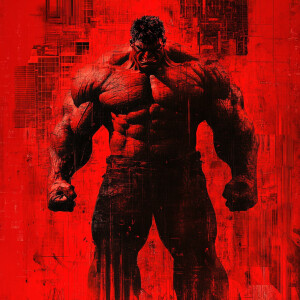 The red hulk in the style of the matrix