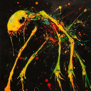 A vibrant alien hybrid crafted in the style of abstract imagists...