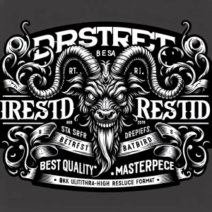 Design a complex banner logo for the T-shirt brand "Muerte" feat...