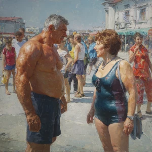 Hyperrealism photo painting,a muscular beefy russian man standin...
