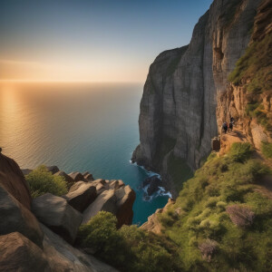 Epic cliff climbing