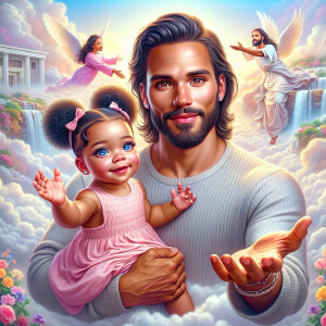 Create a 3D realistic artwork featuring the phrase 'Jesus Saves'...