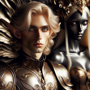 Caranthir-Ar-Fieniel from the Witcher kneels down before Queen T...