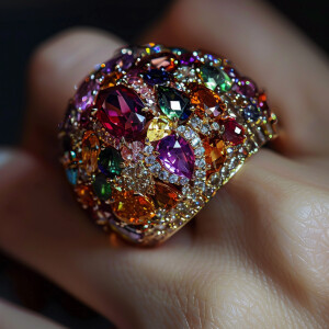 Design a breathtakingly beautiful ring adorned with an array of...