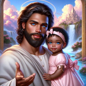 Create a 3D realistic artwork featuring the phrase 'Jesus Saves'...