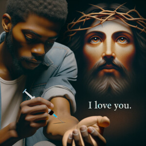 Can you help me create a African-American Jesus with medium with...