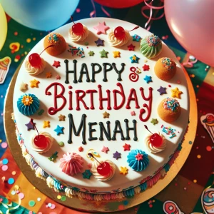 Happy birthday Menah cake