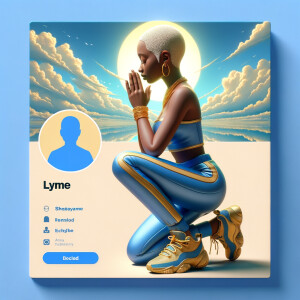 Create a 3D illustration of a realistic light skinned African-Am...