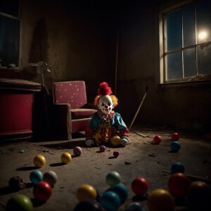 Title: "Deserted Playroom at Night"
   Picture an old, forgotten...