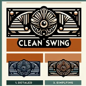 Create one Art Deco-inspired logo for 'Clean Swing', a high-end...