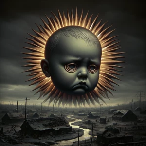 Create a photorealistic image depicting the felted pbs Teletubbi...