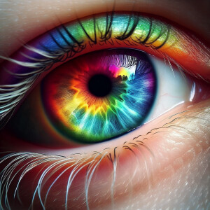 Rainbow colored eyes
