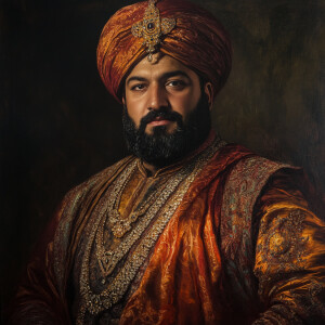 Masterpiece portrait of the Sultan by studio harcourt, by Arling...
