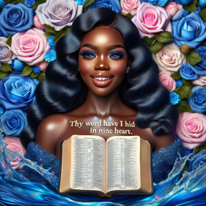 Create an image of an ultra-light-skinned African-American woman...