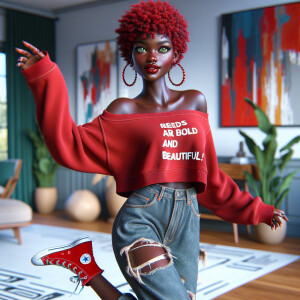 3-D image of a BEAUTIFUL LIGHT SKIN AFRICAN-AMERICAN young woman...