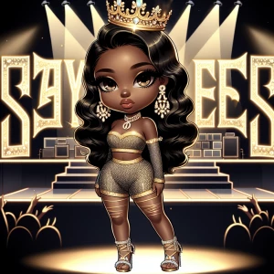 A 300dpi ultra glam, bold glamorous polished African American ch...