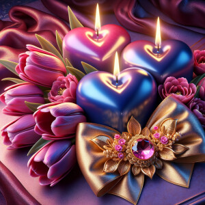 "Create a digital image of a romantic and luxurious Valentine's...