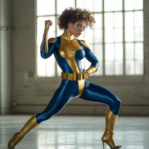 In this captivating series of dynamic poses, the superheroine co...