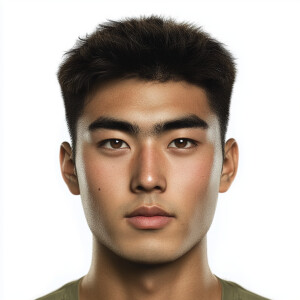 Create an image of a 22-year-old North Korean man from Arcadia,...