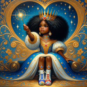 Revise the high-resolution, glossy oil painting in the style of...