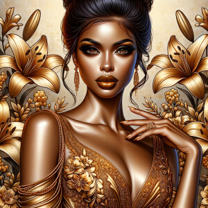 Craft an airbrushed artwork portraying a mesmerizing woman with...