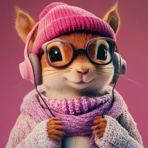 ChillGuy, a playful and inventive squirrel character wearing a p...