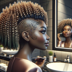 "Create a 3-D realistic digital portrait of a beautiful light sk...