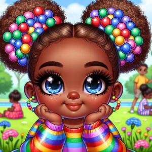 A cartoon-style digital illustration of a young African-American...