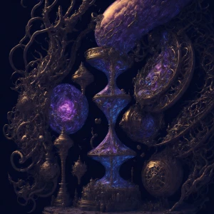 A vibrant, swirling vortex of time and space, featuring vintage...