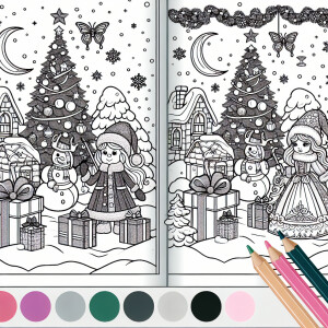 Stwórz obraz w formie kolorowanki, przedstawiający postacie z po...